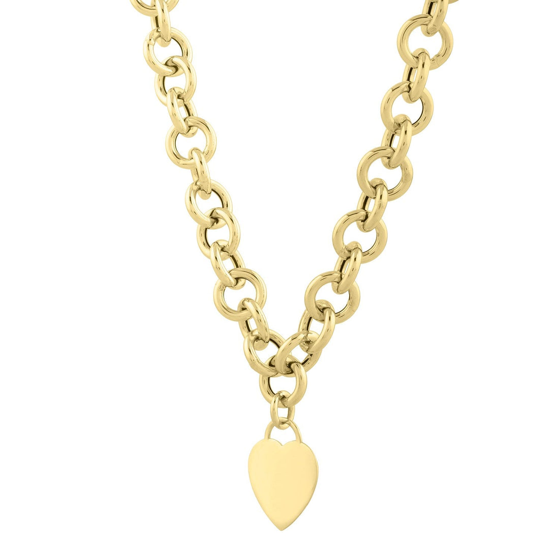 14k Yellow Gold Rolo Link Necklace (11.40 mm) - Coolpeacock
