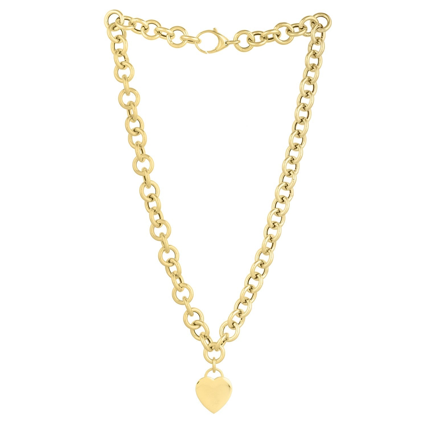 14k Yellow Gold Rolo Link Necklace (11.40 mm) - Coolpeacock