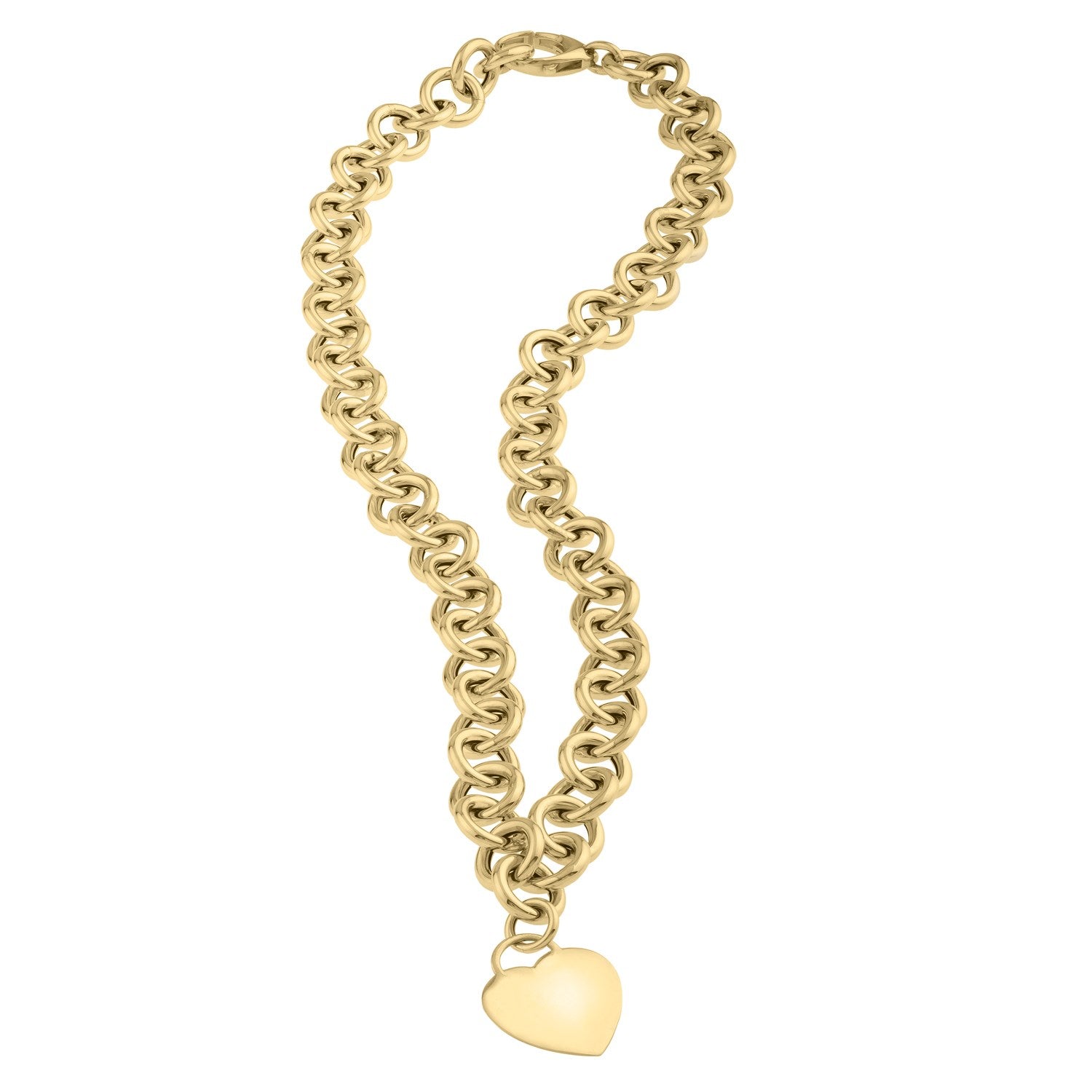 14k Yellow Gold Rolo Link Necklace (11.40 mm) - Coolpeacock