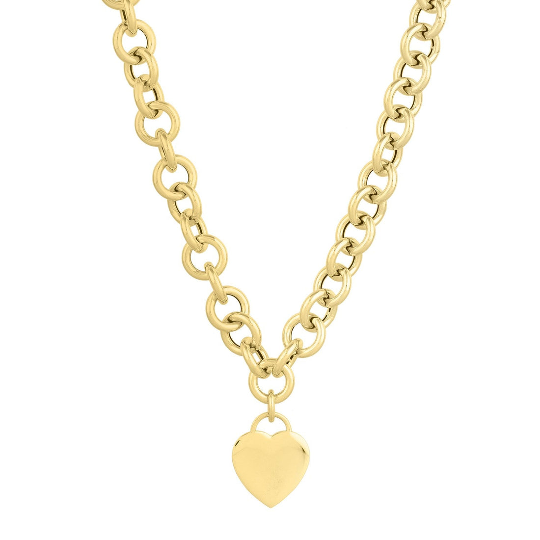 14k Yellow Gold Rolo Link Necklace (11.40 mm) - Coolpeacock