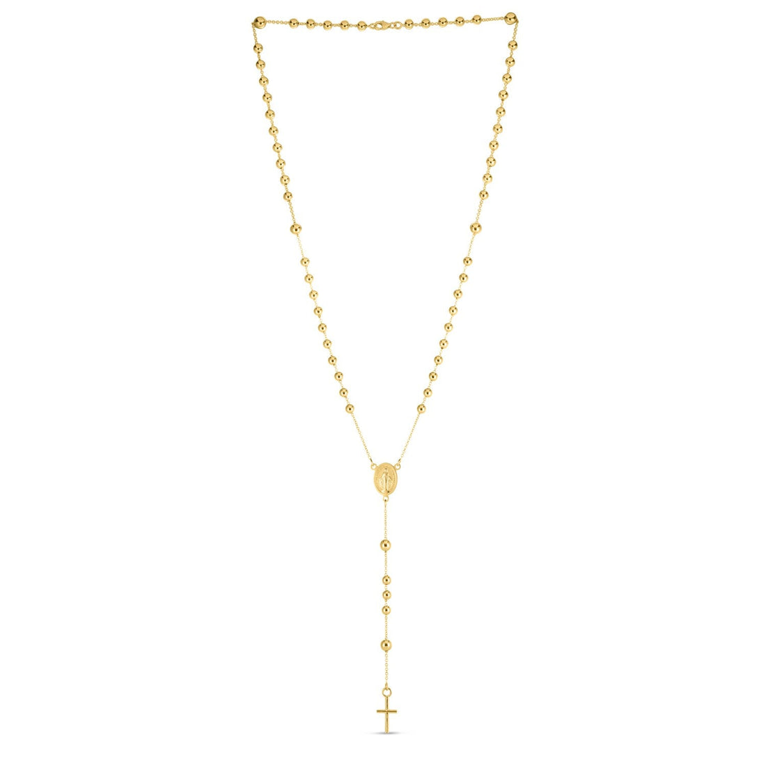 14K Yellow Gold Rosary Necklace - Coolpeacock