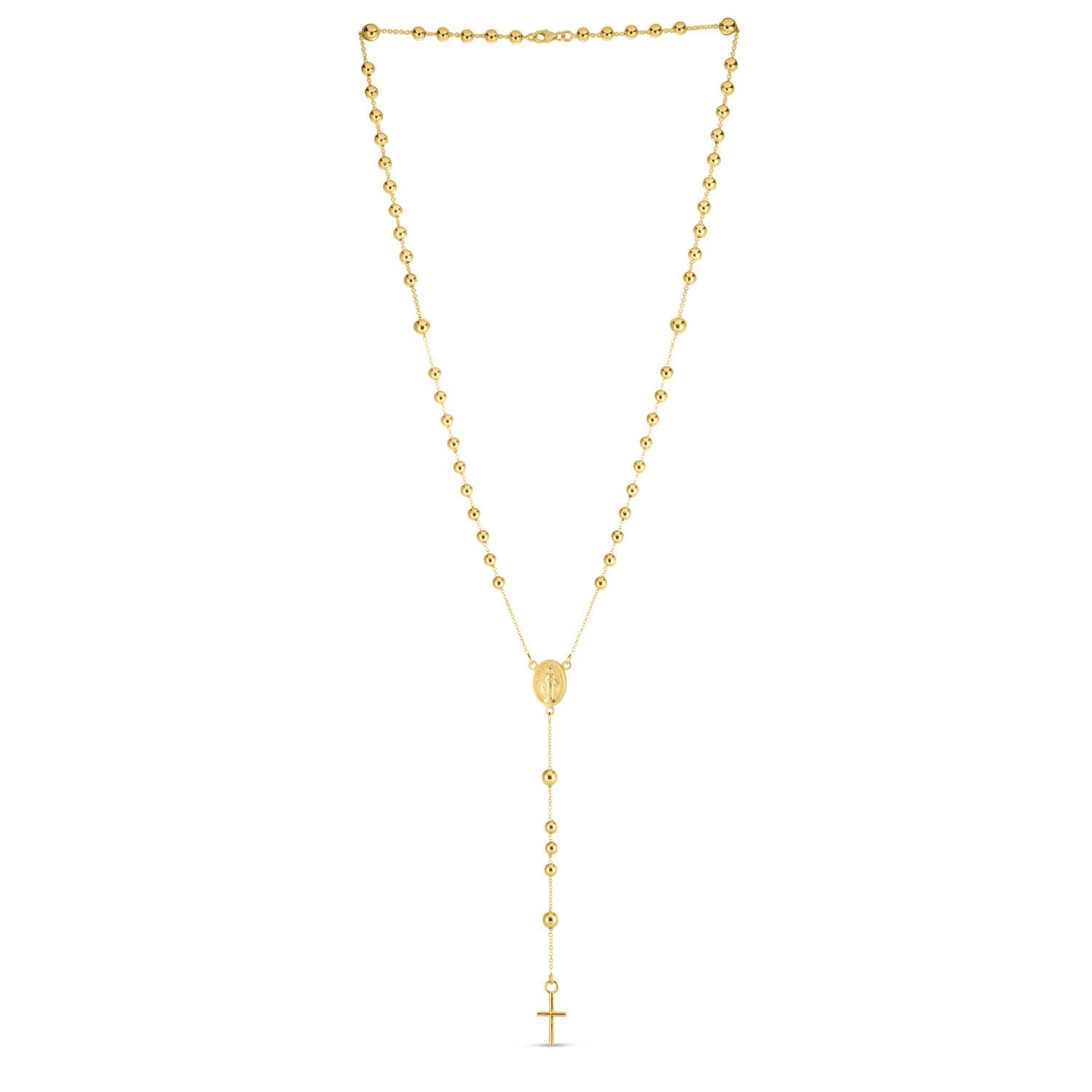 14K Yellow Gold Rosary Necklace - Coolpeacock