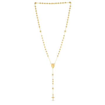 14K Yellow Gold Rosary Necklace - Coolpeacock