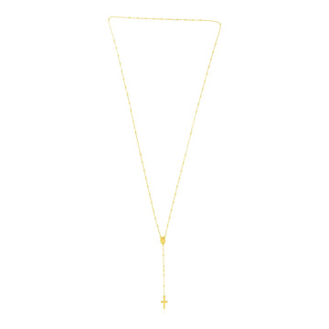 14k Yellow Gold Rosary Necklace - Coolpeacock