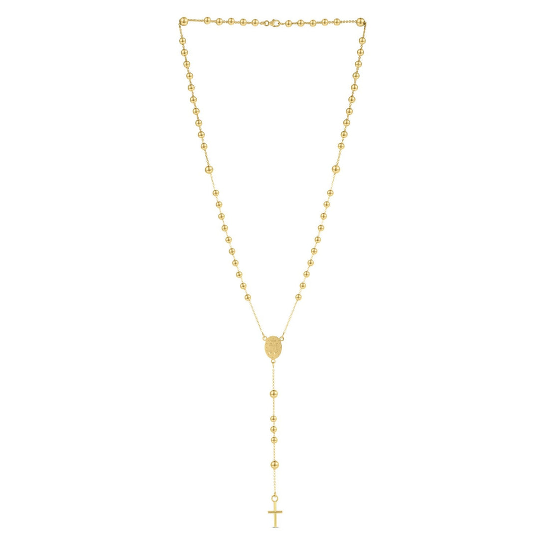 14K Yellow Gold Rosary Necklace - Coolpeacock