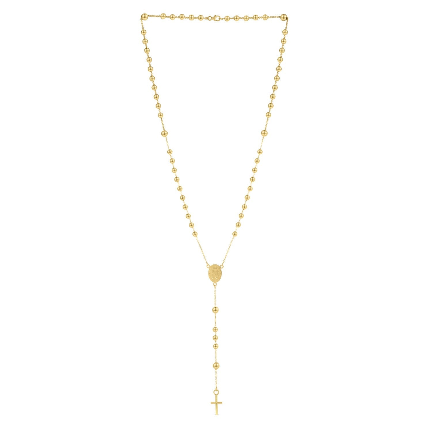 14K Yellow Gold Rosary Necklace - Coolpeacock