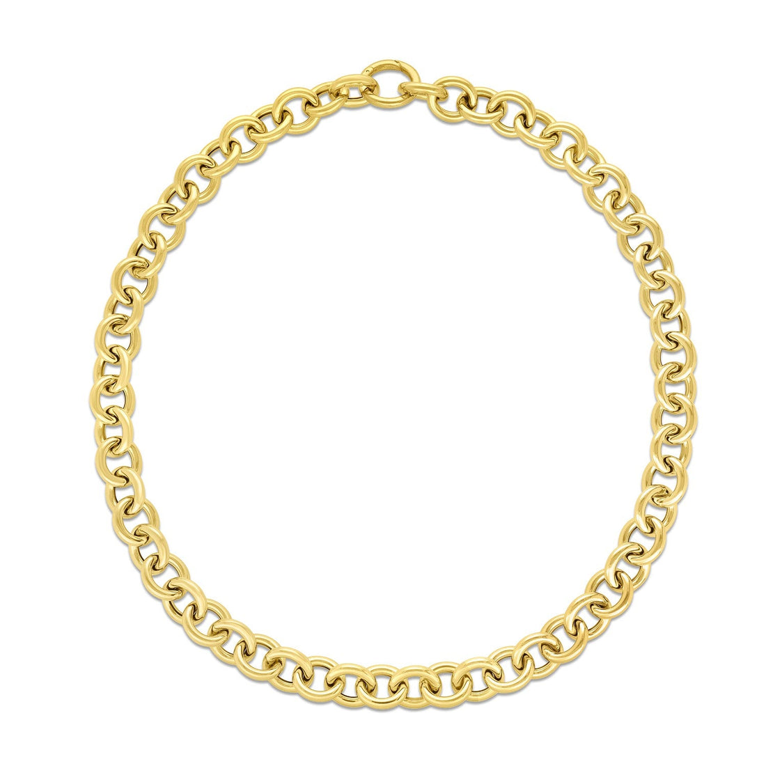 14k Yellow Gold Round Link Chain Necklace - Coolpeacock