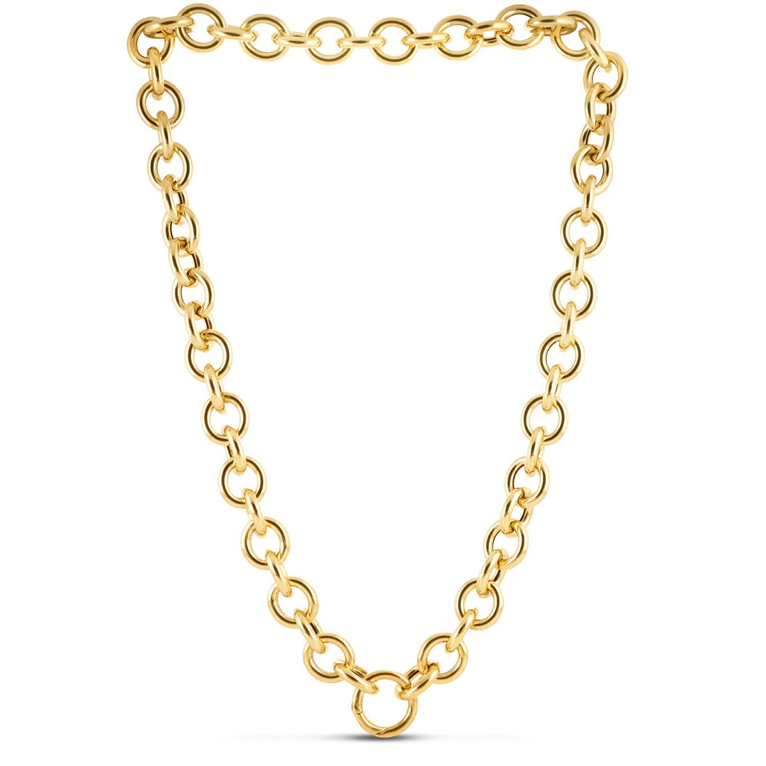 14k Yellow Gold Round Link Chain Necklace - Coolpeacock