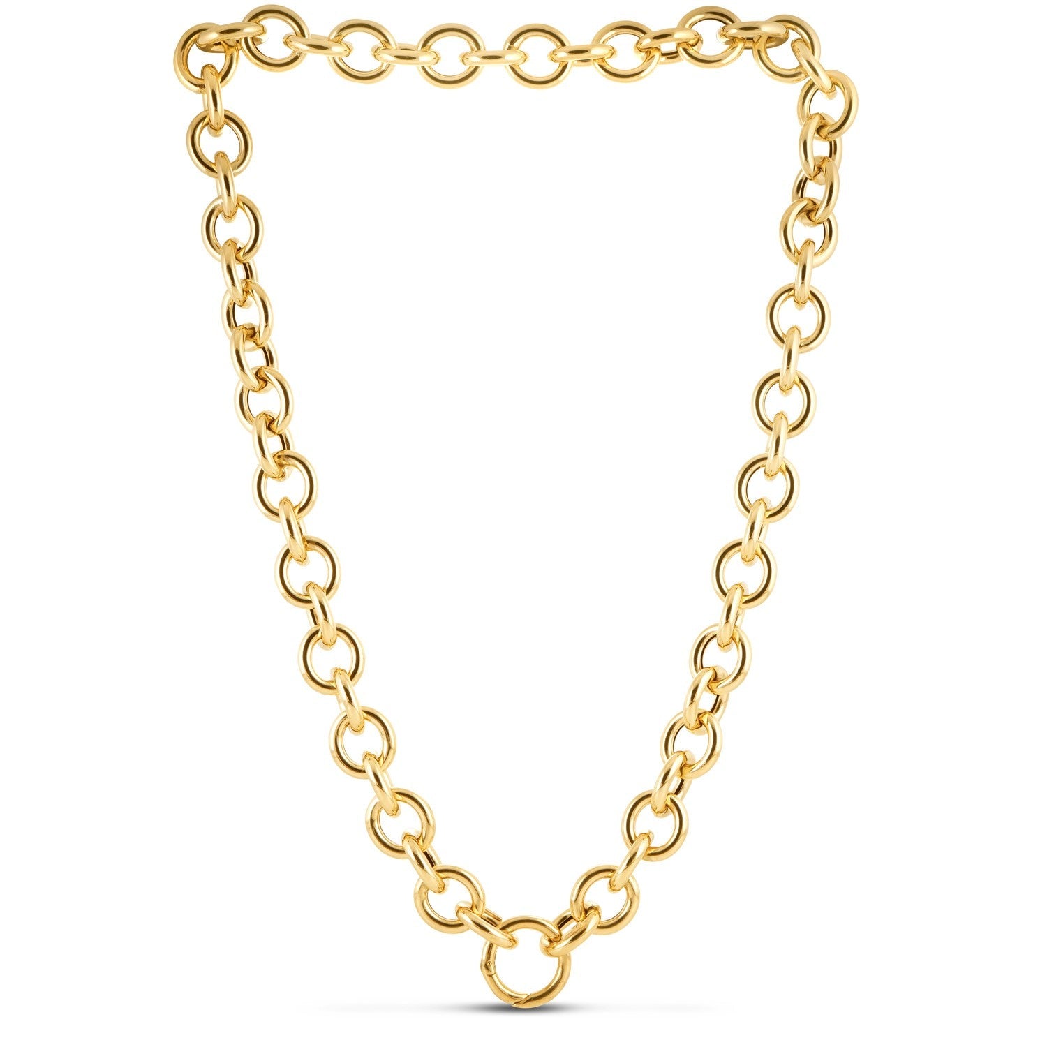 14k Yellow Gold Round Link Chain Necklace - Coolpeacock