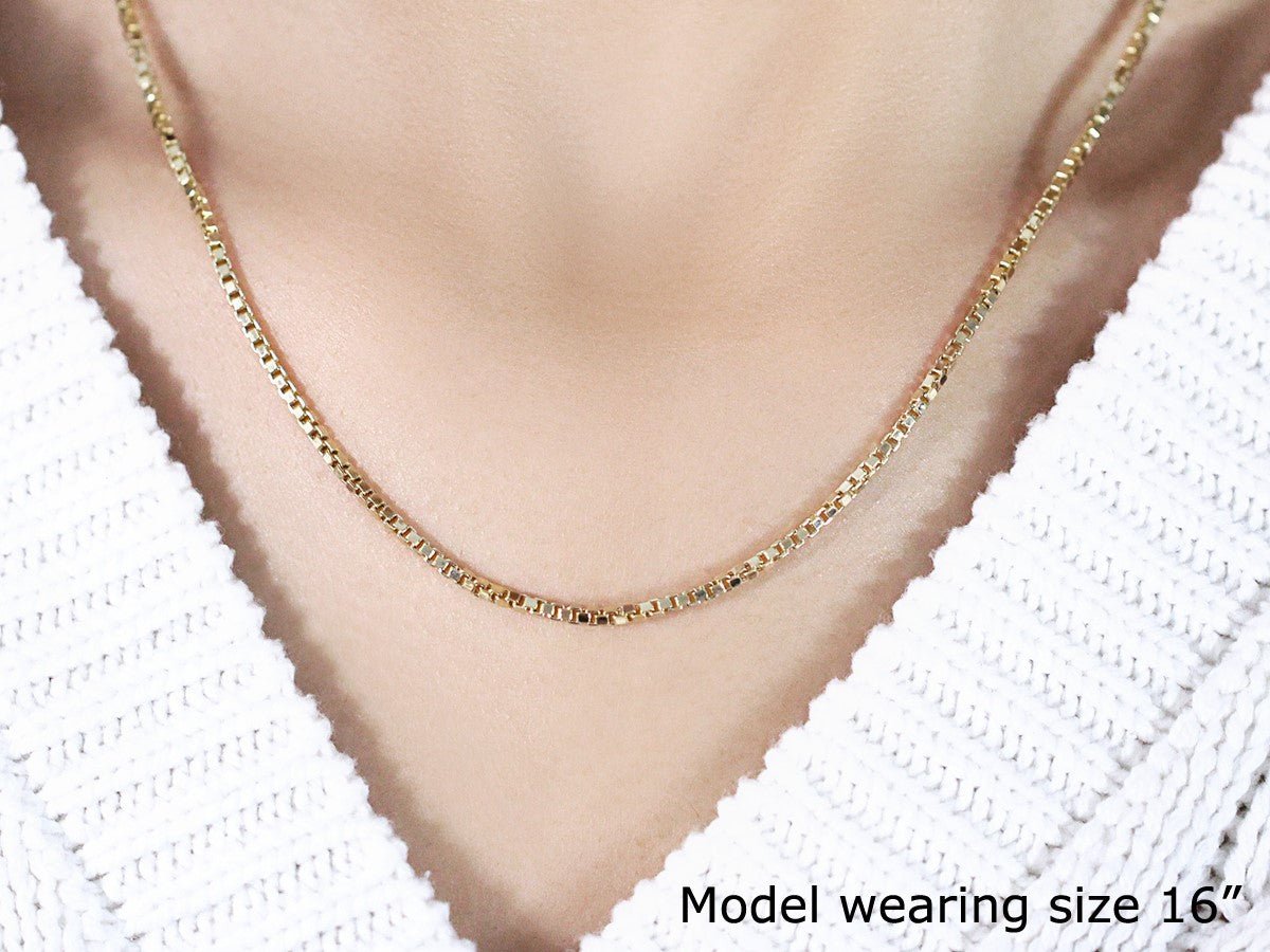 14k Yellow Gold Semi Solid Box Chain (1.80 mm) - Coolpeacock