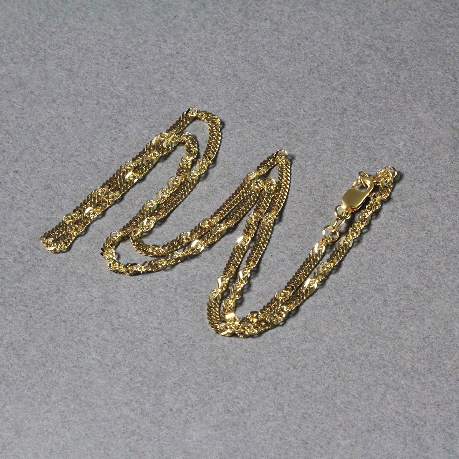 14k Yellow Gold Singapore Chain (2.10 mm) - Coolpeacock