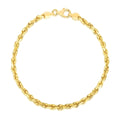 14k Yellow Gold Solid Diamond Cut Rope Bracelet (4.00 mm) - Coolpeacock