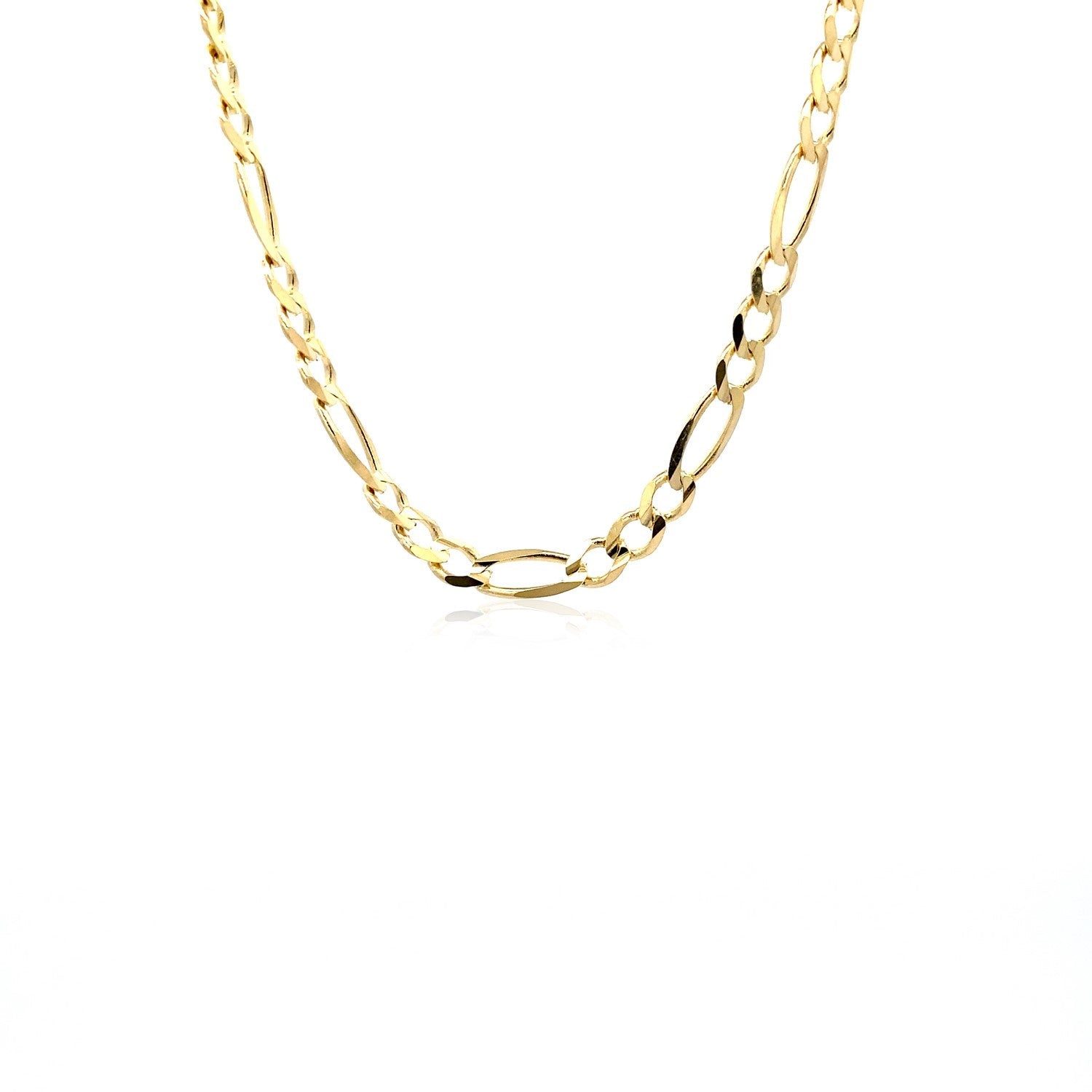 14k Yellow Gold Solid Figaro Chain (4.50 mm) - Coolpeacock