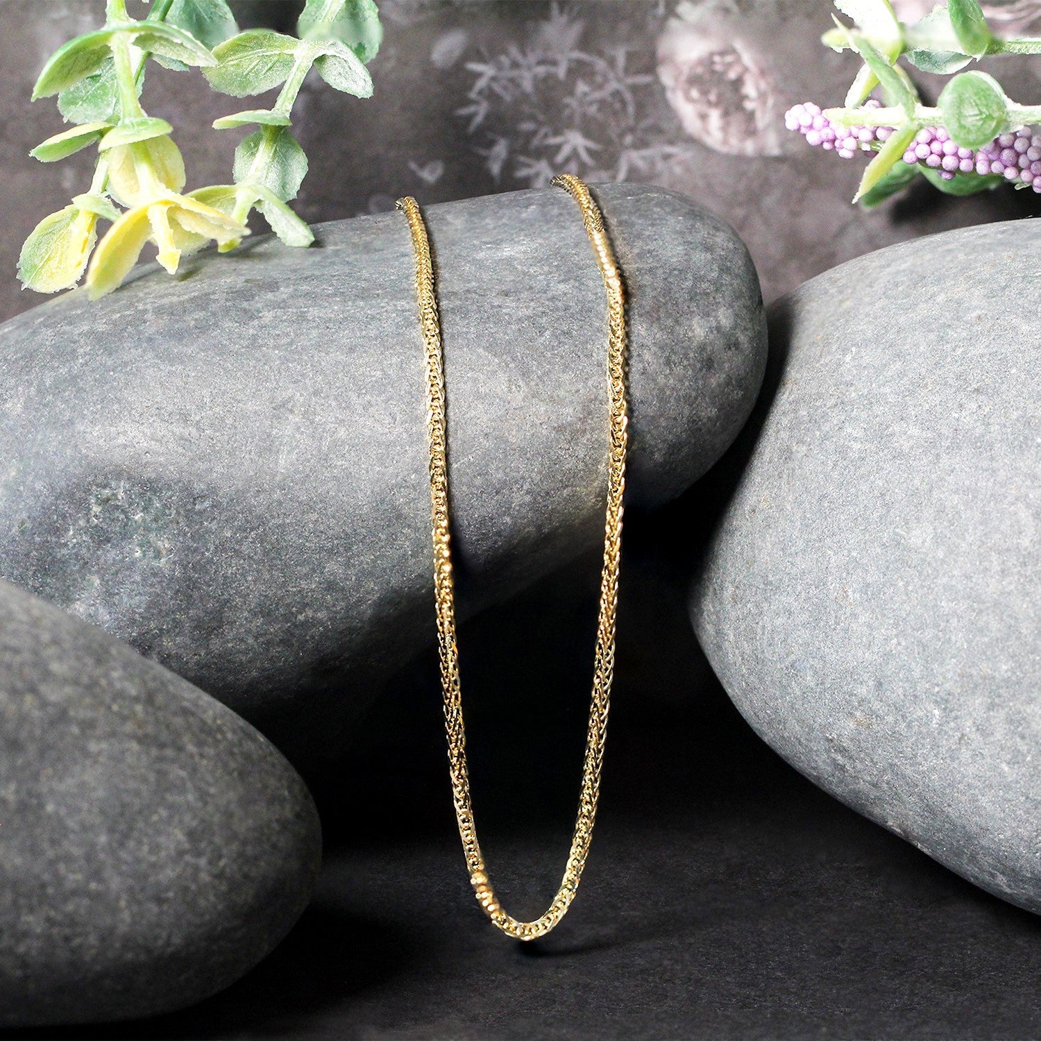 14k Yellow Gold Square Wheat Chain (1.80 mm) - Coolpeacock