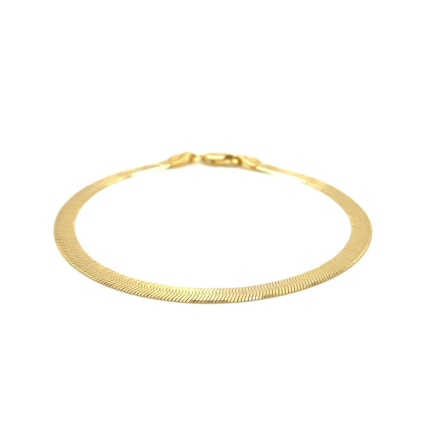 14k Yellow Gold Super Flex Herringbone Bracelet (3.80 mm) - Coolpeacock