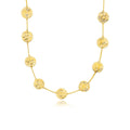 14k Yellow Gold Textured Disc Long Layering Necklace - Coolpeacock