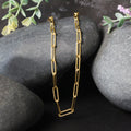 14k Yellow Gold Textured Paperclip Chain (3.50 mm) - Coolpeacock