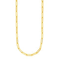 14k Yellow Gold Textured Paperclip Chain (3.50 mm) - Coolpeacock