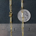 14k Yellow Gold Textured Paperclip Chain (3.50 mm) - Coolpeacock