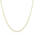 14k Yellow Gold Thin Motif Round Omega Necklace - Coolpeacock