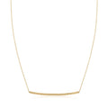 14k Yellow Gold Thin Textured Bar Necklace - Coolpeacock