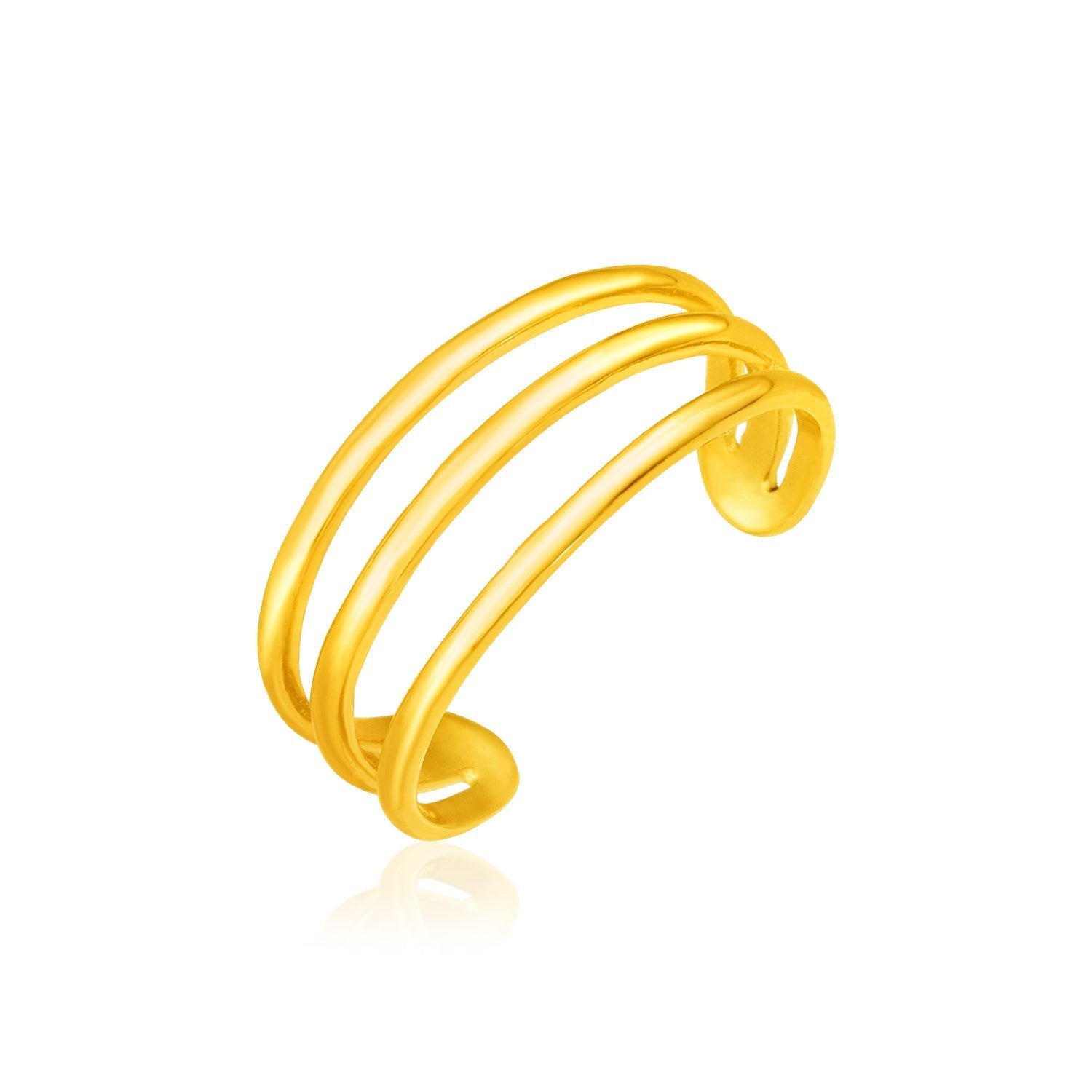 14k Yellow Gold Three Bar Toe Ring - Coolpeacock
