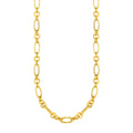 14k Yellow Gold Twisted and Polished Link Necklace - Coolpeacock