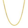 14k Yellow Solid Gold Diamond Cut Round Franco Chain (2.20 mm) - Coolpeacock