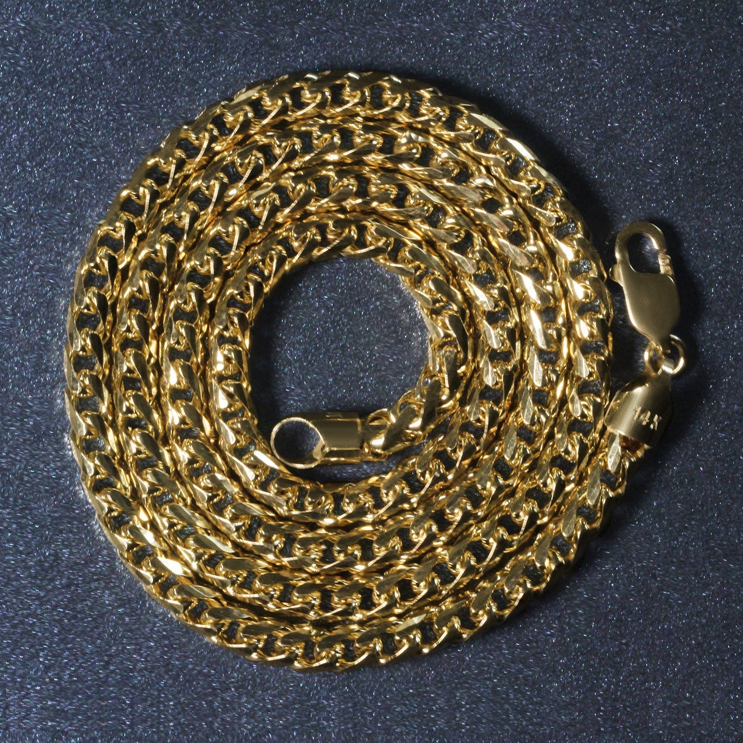 14k Yellow Solid Gold Diamond Cut Round Franco Chain (4.60 mm) - Coolpeacock