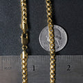 14k Yellow Solid Gold Diamond Cut Round Franco Chain (4.60 mm) - Coolpeacock