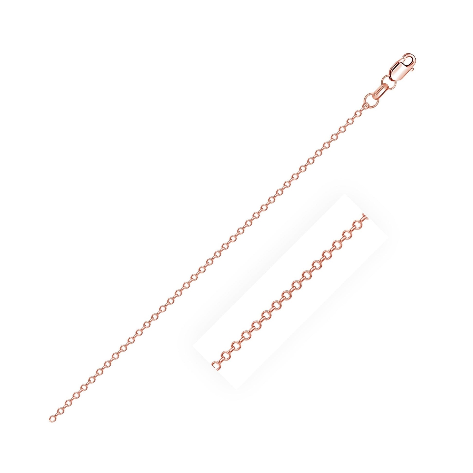 18k Rose Gold Diamond Cut Cable Link Chain (0.75 mm) - Coolpeacock