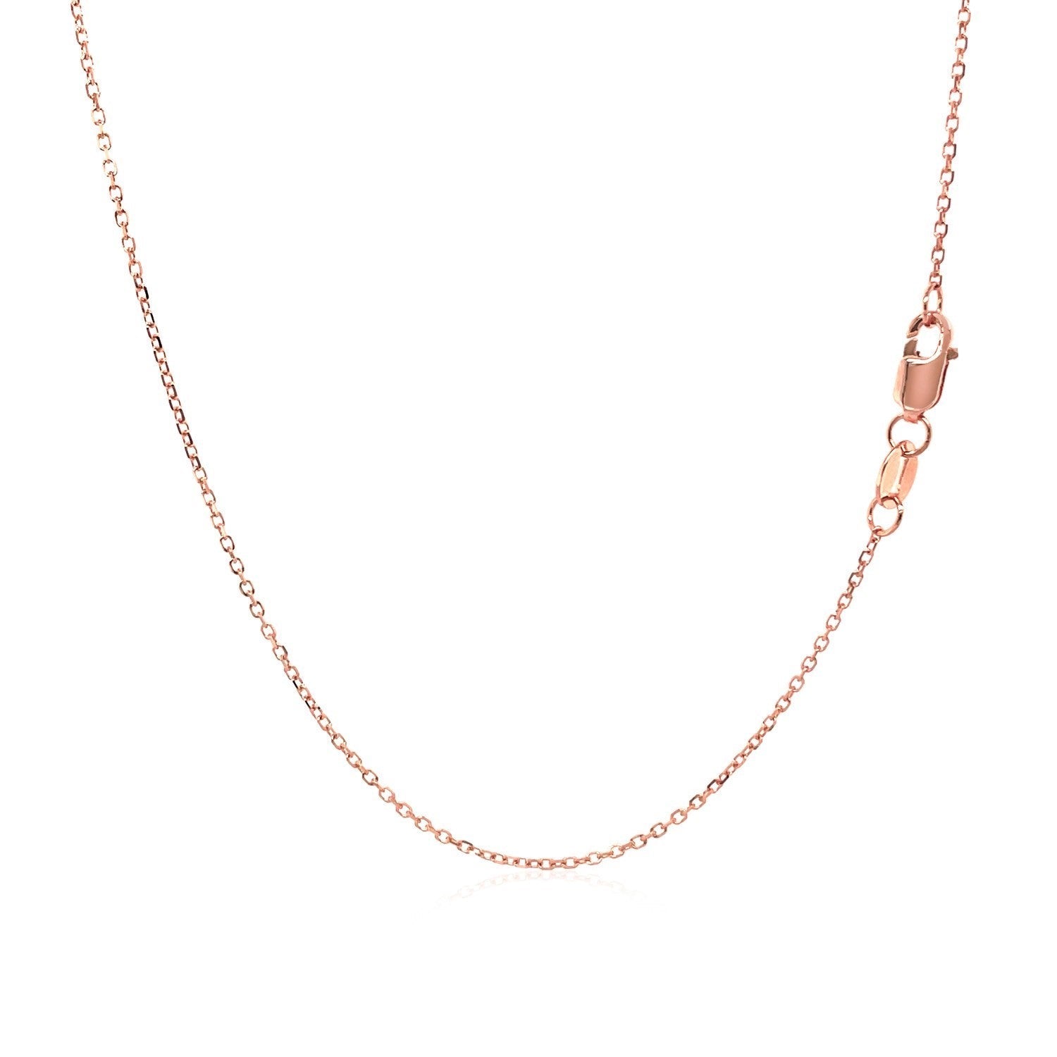 18k Rose Gold Diamond Cut Cable Link Chain (0.75 mm) - Coolpeacock