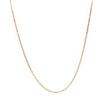 18k Rose Gold Diamond Cut Cable Link Chain (0.75 mm) - Coolpeacock
