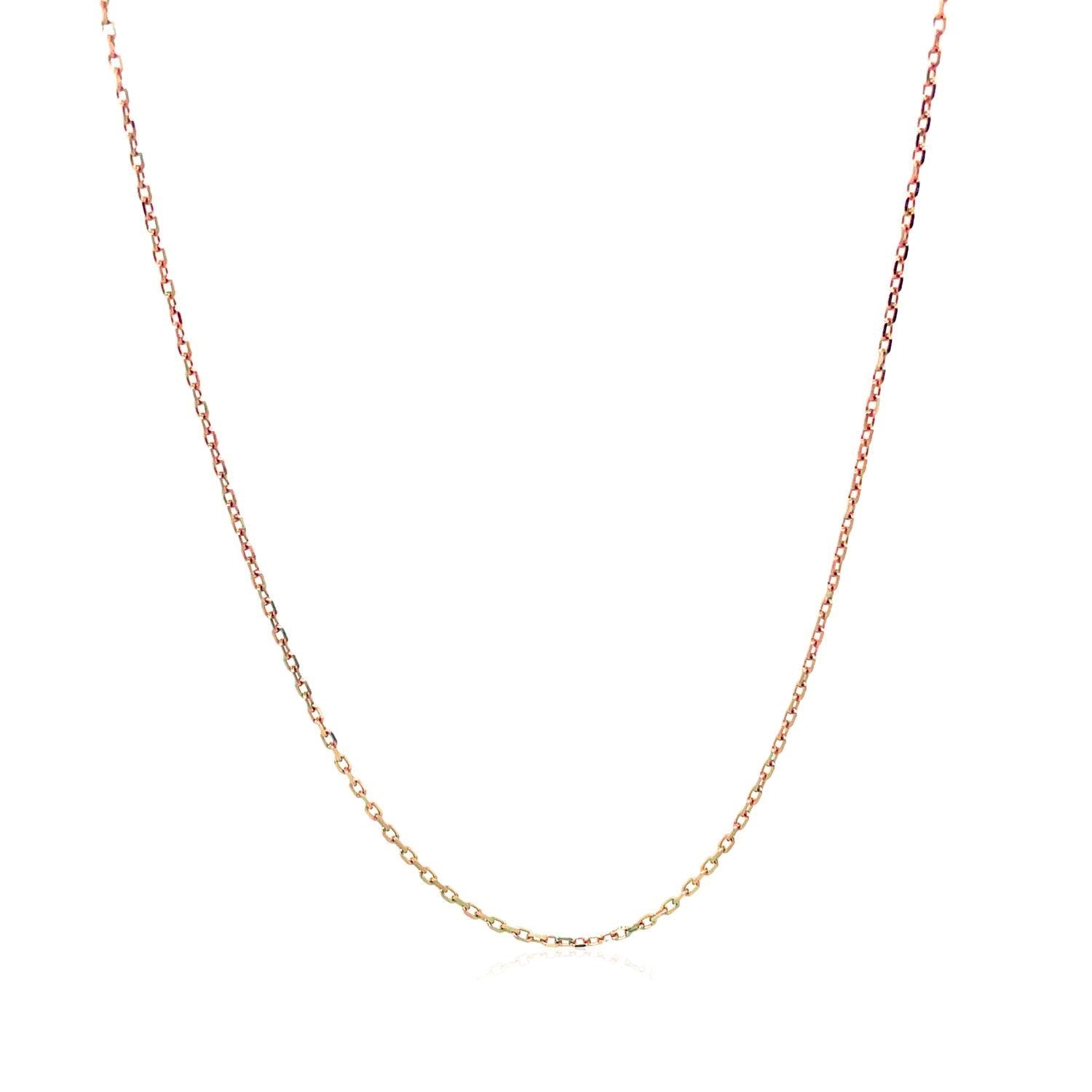 18k Rose Gold Diamond Cut Cable Link Chain (0.75 mm) - Coolpeacock