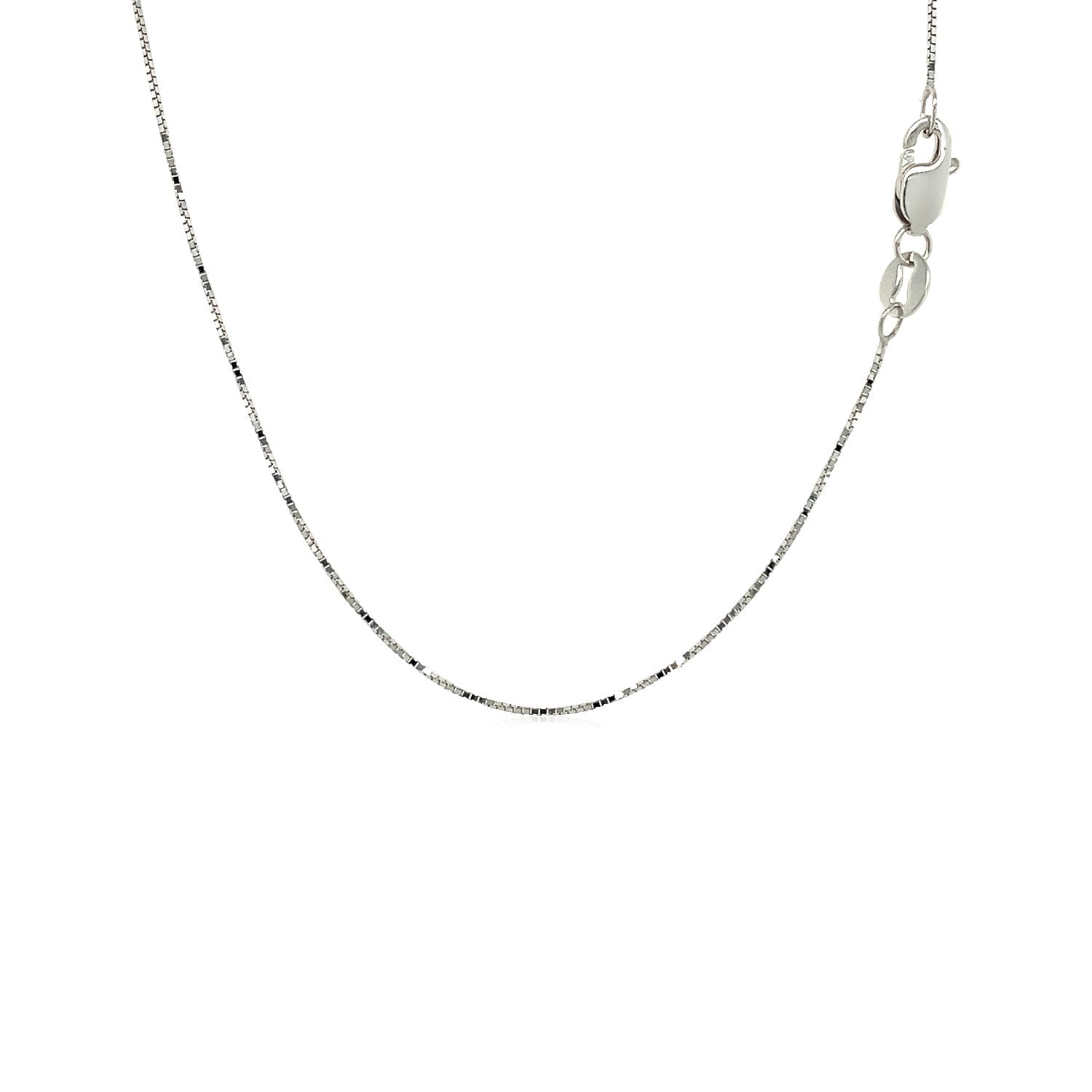 18k White Gold Box Chain 0.6mm (0.60 mm) - Coolpeacock