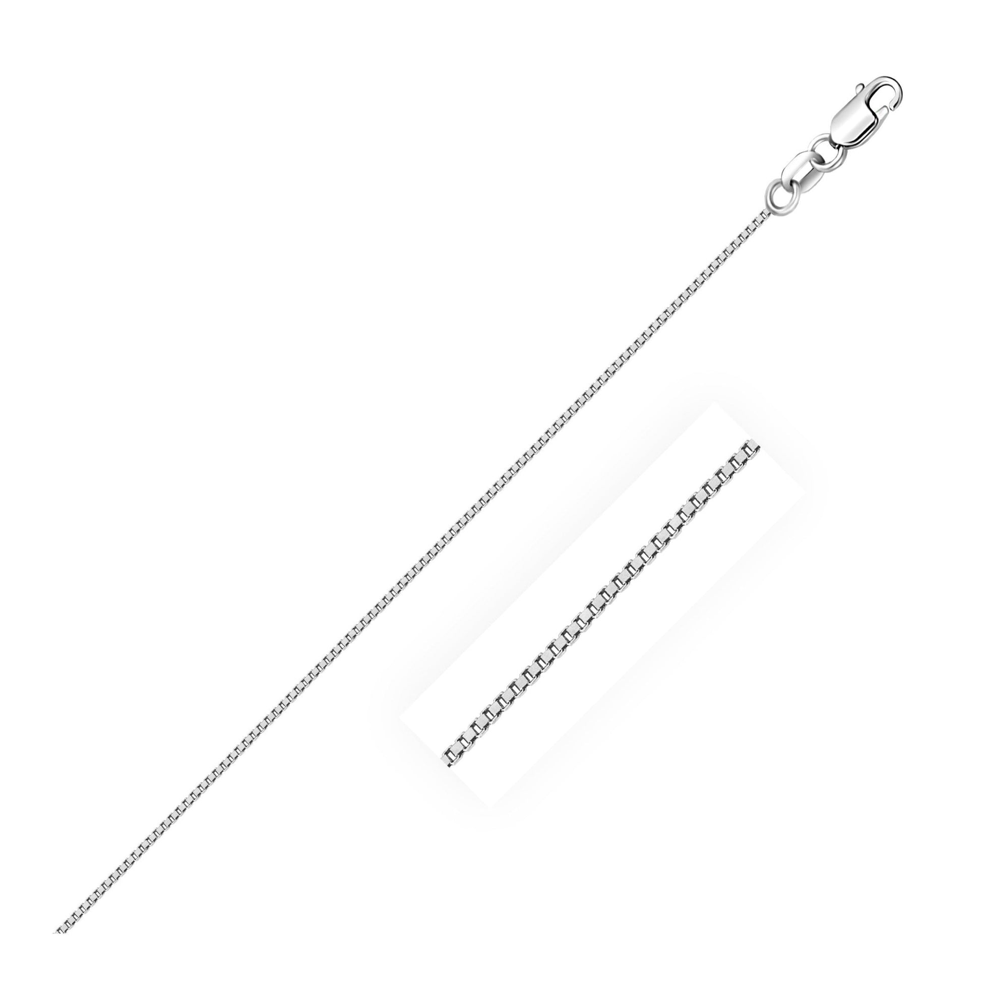 18k White Gold Box Chain 0.6mm (0.60 mm) - Coolpeacock