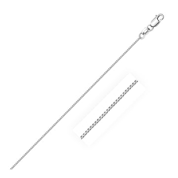 18k White Gold Box Chain 0.6mm (0.60 mm) - Coolpeacock