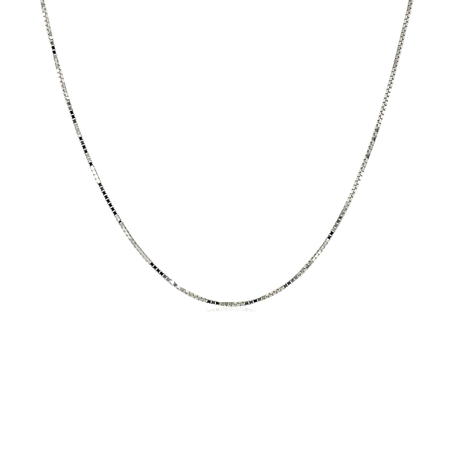 18k White Gold Box Chain 0.6mm (0.60 mm) - Coolpeacock
