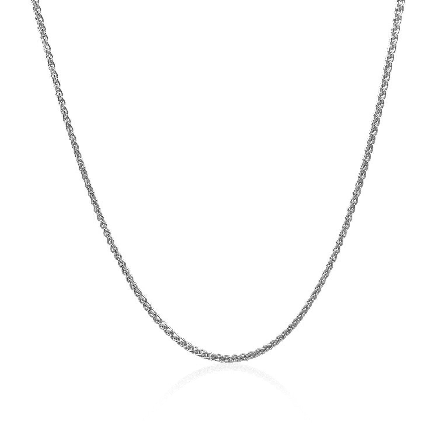 18k White Gold Round Wheat Chain (1.20 mm) - Coolpeacock