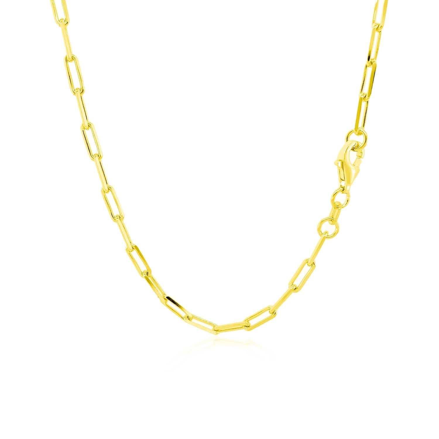 18K Yellow Gold Paperclip Chain (2.50 mm) - Coolpeacock