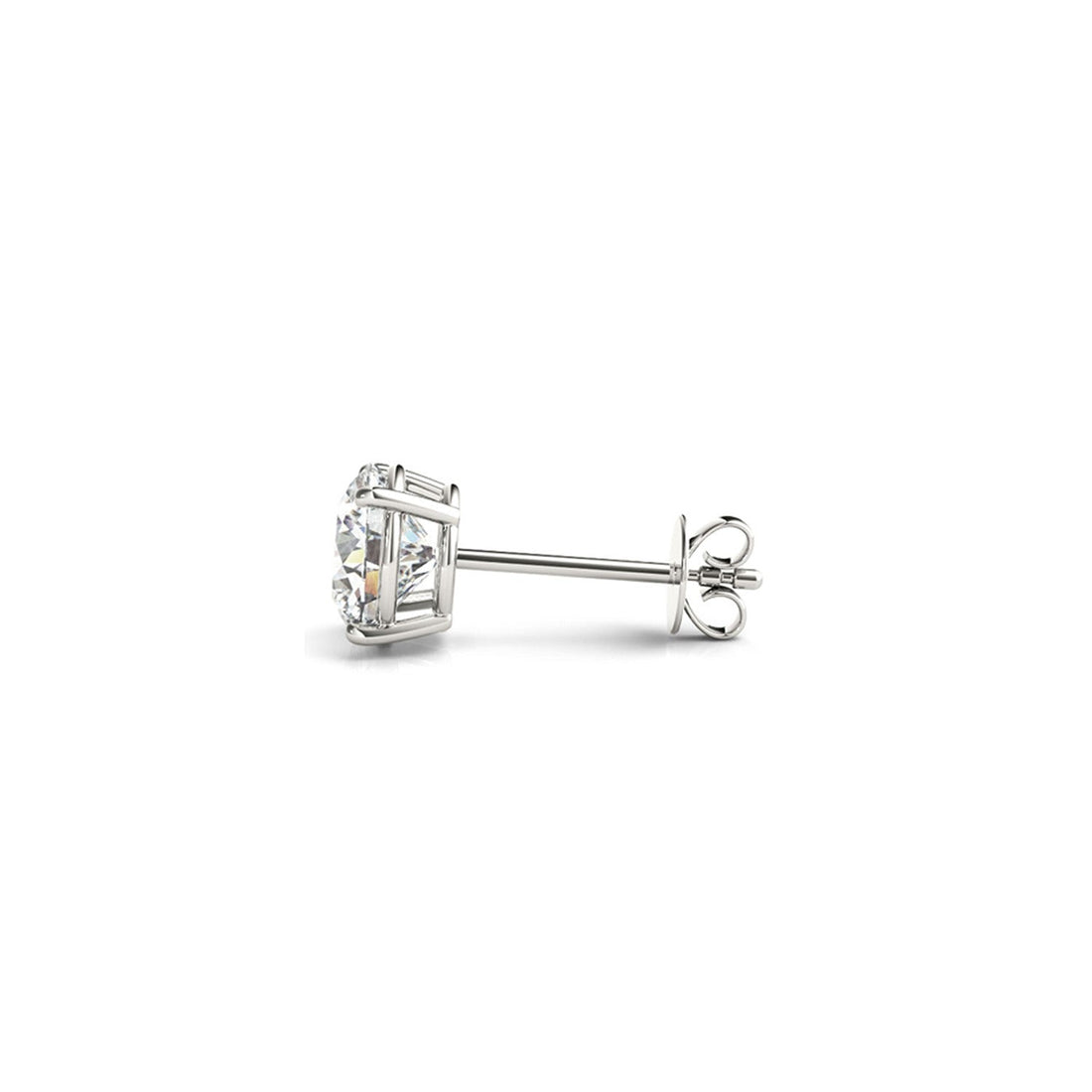 2 cttw Certified IGI Lab Grown Round Diamond Stud Earrings 14k White Gold (G/VS2) - Coolpeacock