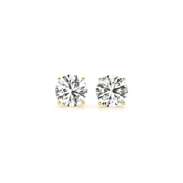 2 cttw Certified IGI Lab Grown Round Diamond Stud Earrings 14k Yellow Gold (G/VS2) - Coolpeacock