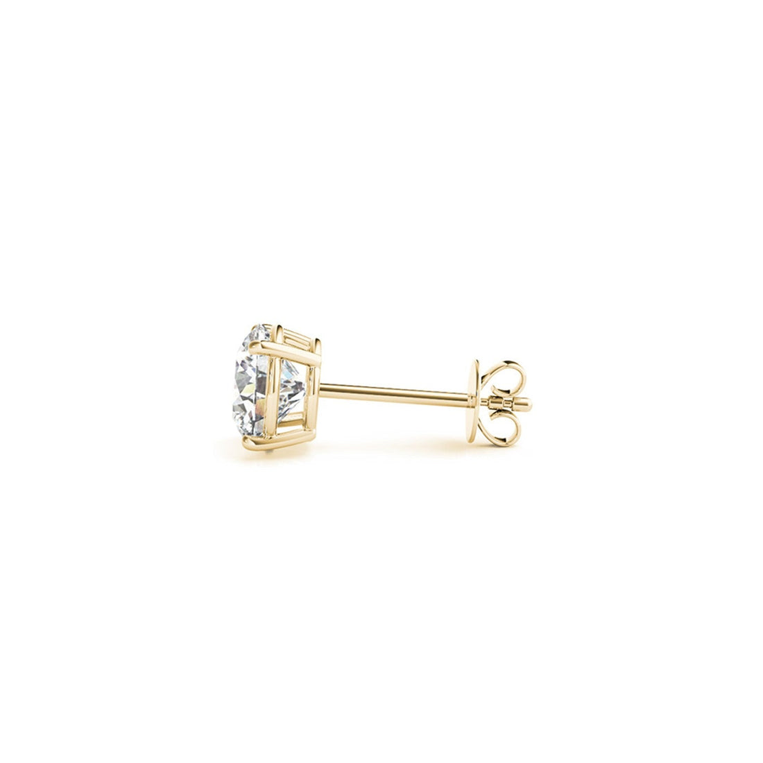2 cttw Certified IGI Lab Grown Round Diamond Stud Earrings 14k Yellow Gold (G/VS2) - Coolpeacock
