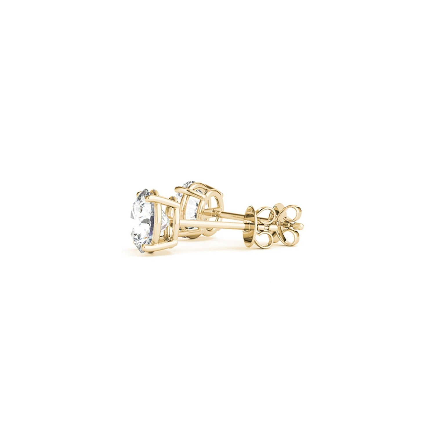 2 cttw Certified IGI Lab Grown Round Diamond Stud Earrings 14k Yellow Gold (G/VS2) - Coolpeacock