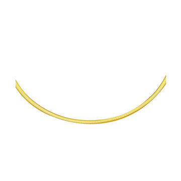2.5mm 14k Two Tone Gold Reversible Omega Necklace - Coolpeacock