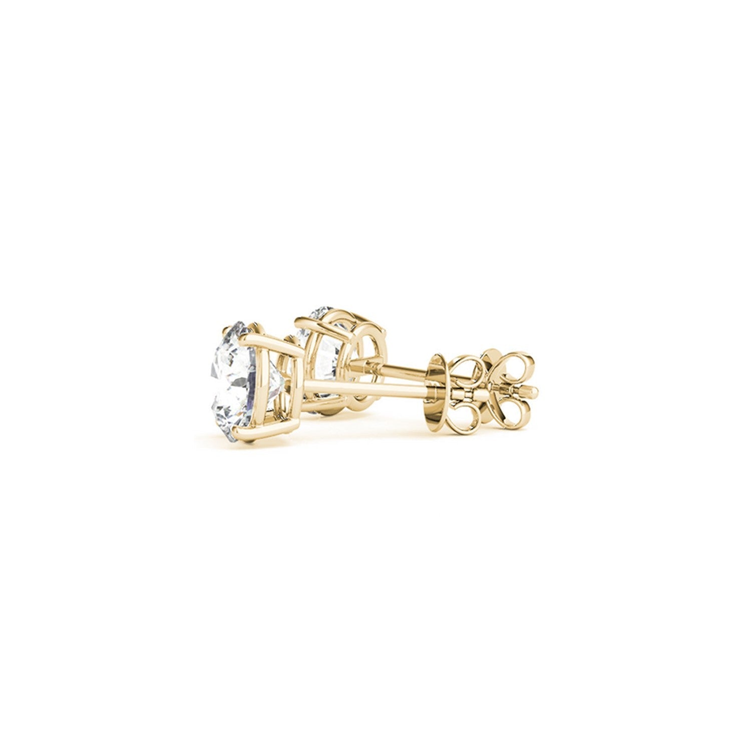3 cttw Certified IGI Lab Grown Round Diamond Stud Earrings 14k Yellow Gold (G/VS2) - Coolpeacock