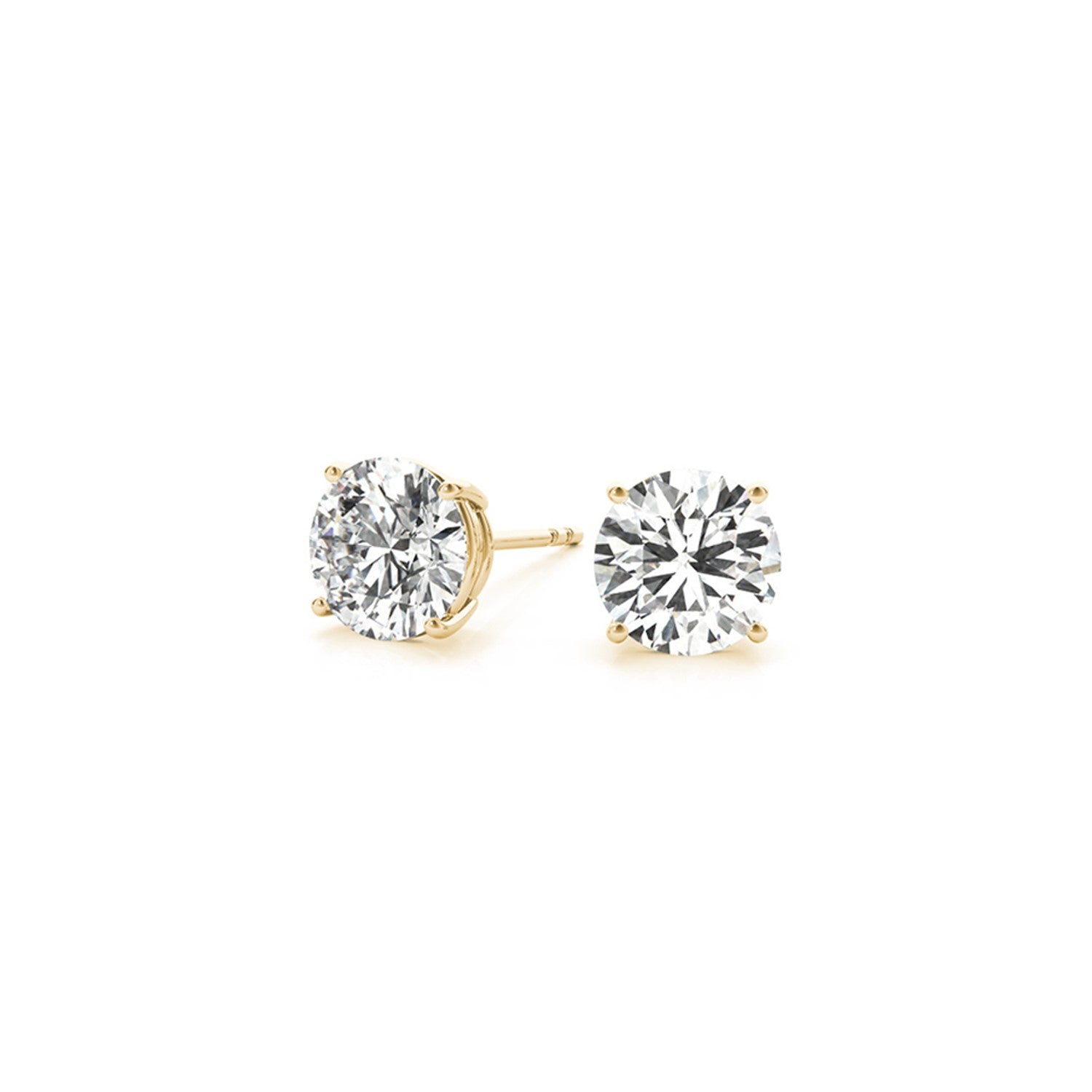 3 cttw Certified IGI Lab Grown Round Diamond Stud Earrings 14k Yellow Gold (G/VS2) - Coolpeacock