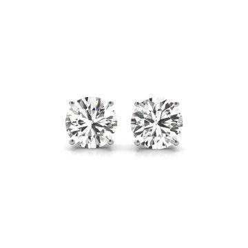 4 cttw Certified IGI Lab Grown Round Diamond Stud Earrings 14k White Gold (G/VS2) - Coolpeacock