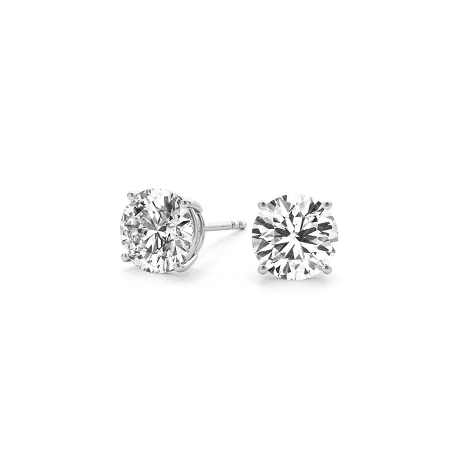 4 cttw Certified IGI Lab Grown Round Diamond Stud Earrings 14k White Gold (G/VS2) - Coolpeacock