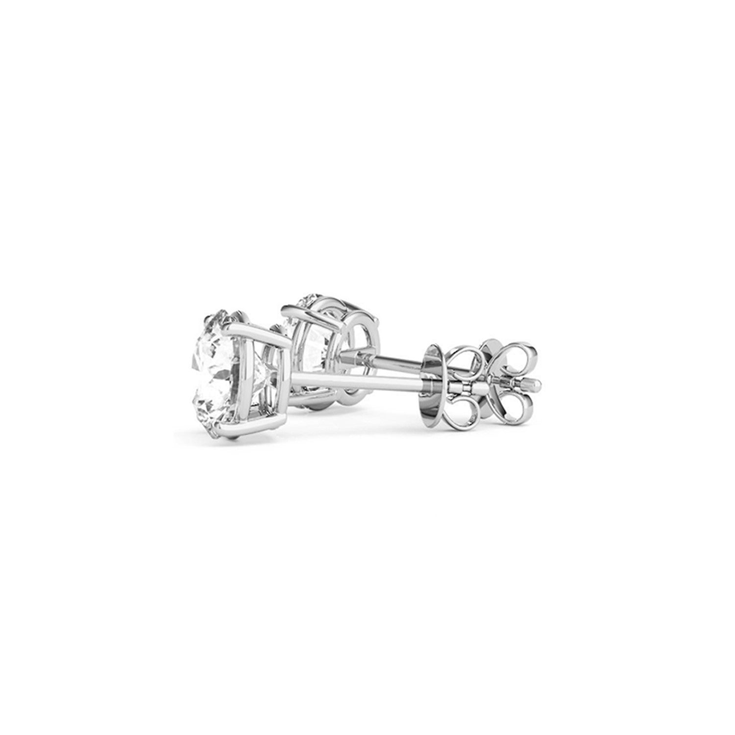 4 cttw Certified IGI Lab Grown Round Diamond Stud Earrings 14k White Gold (G/VS2) - Coolpeacock